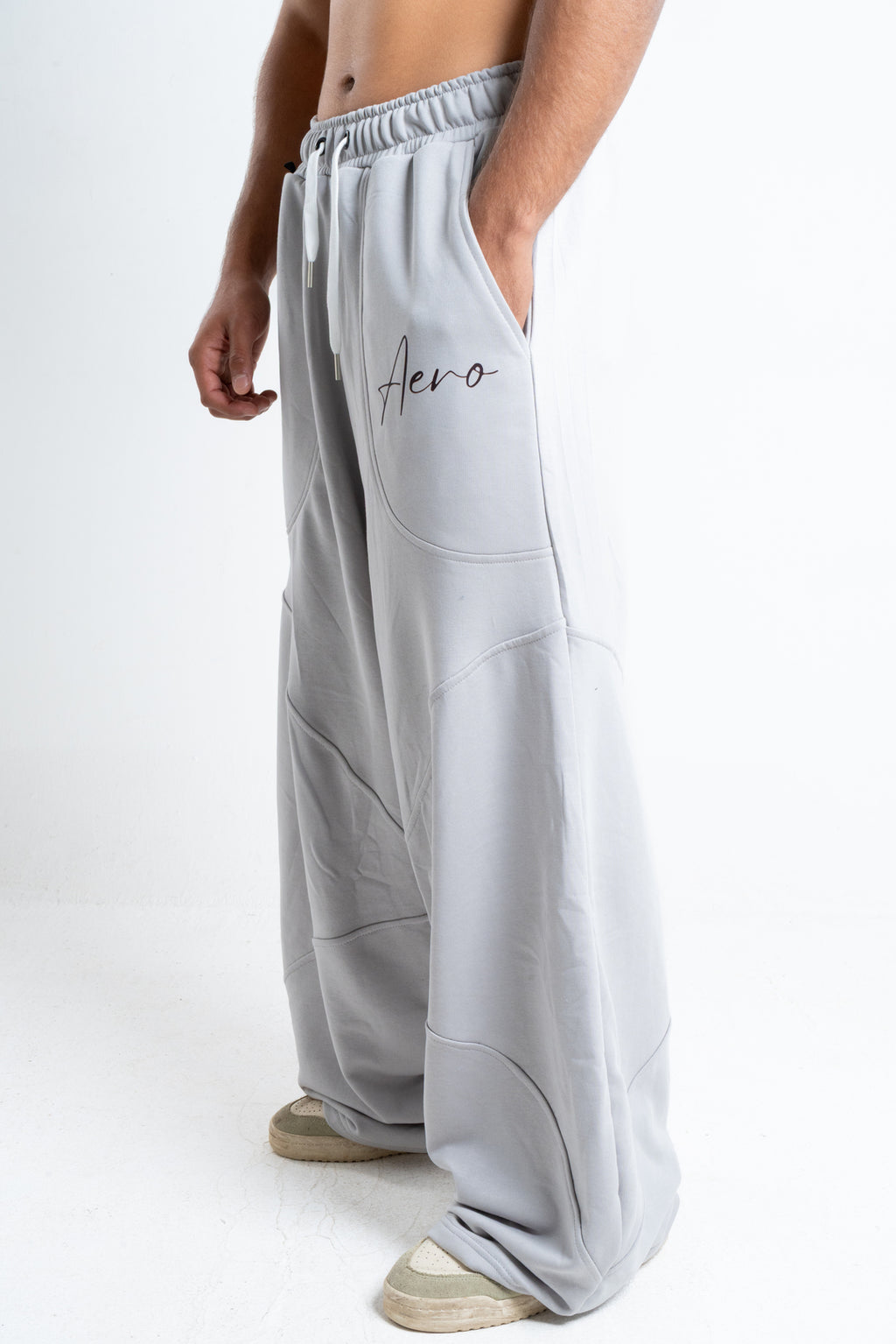 Gray wide leg sweatpants