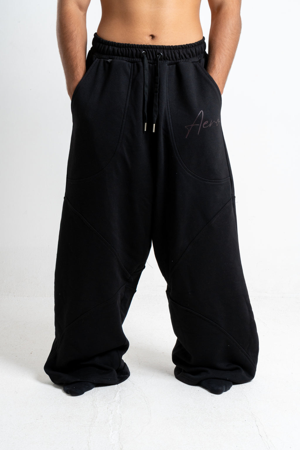 Black wide leg sweatpants