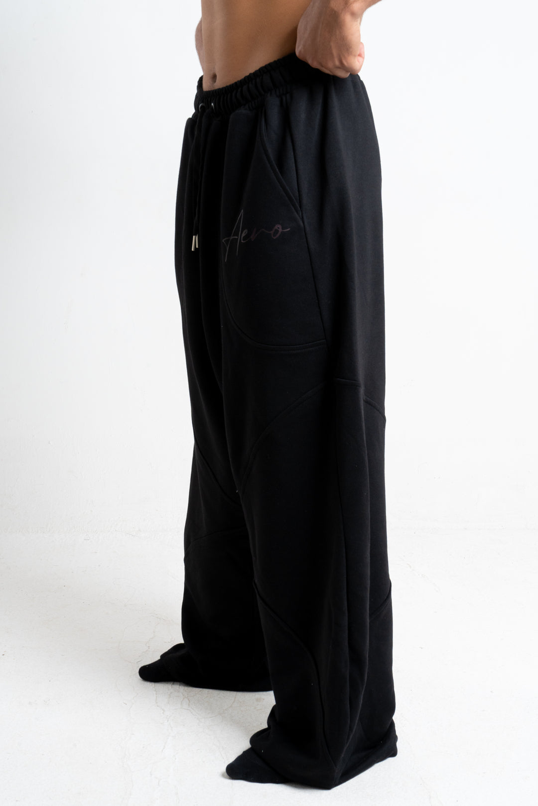 Black wide leg sweatpants