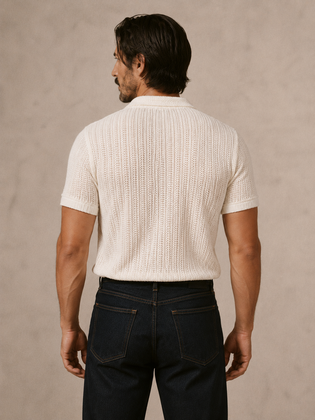 Ivory Knit Polo