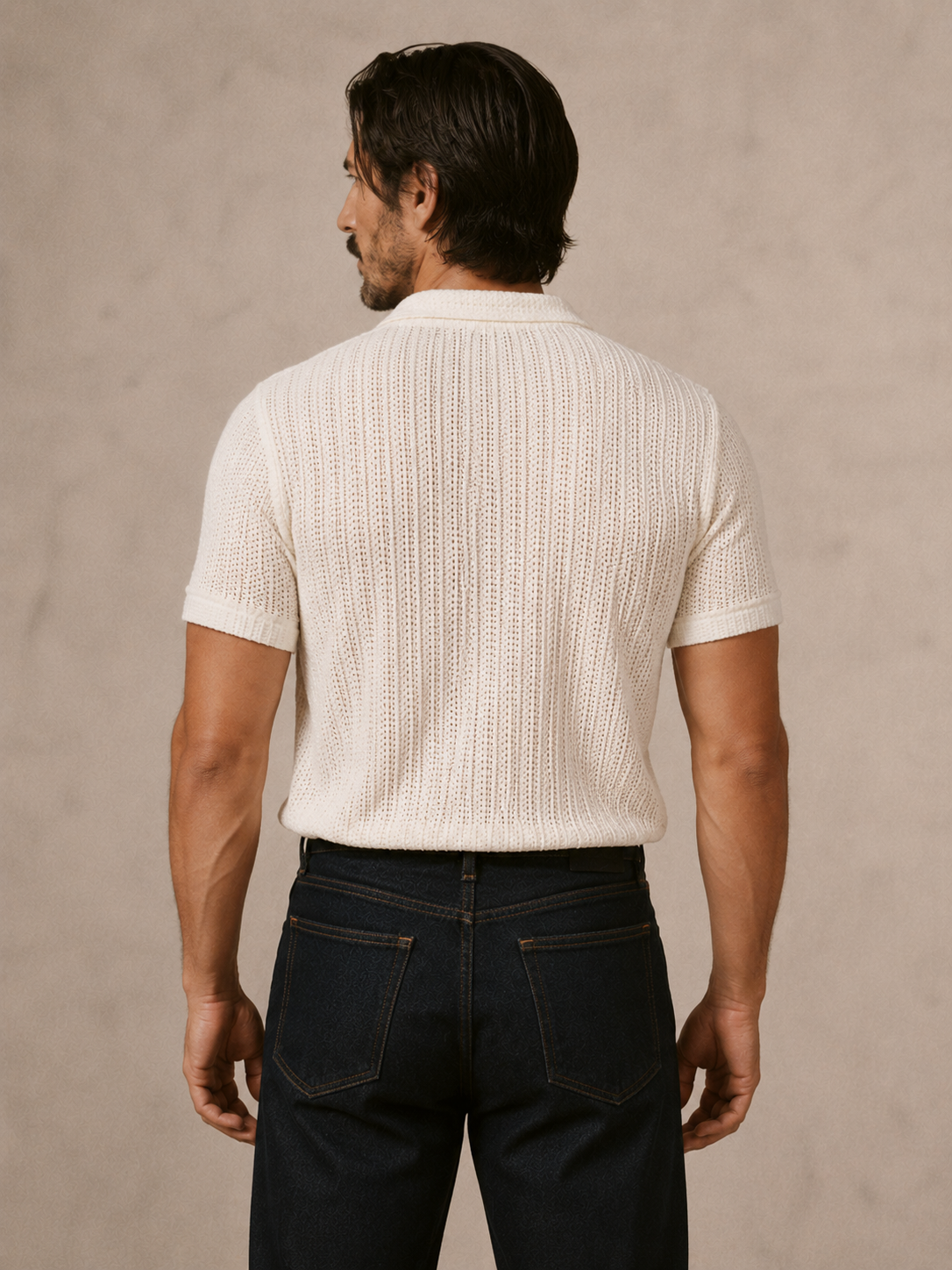 Ivory Knit Polo