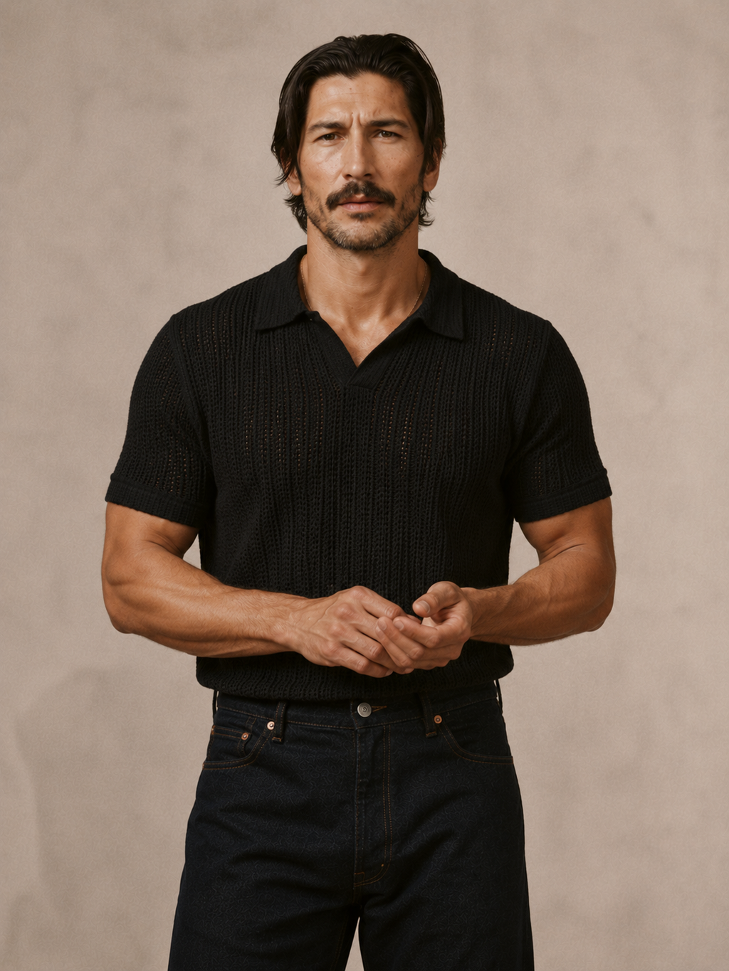 Noir Knit Polo