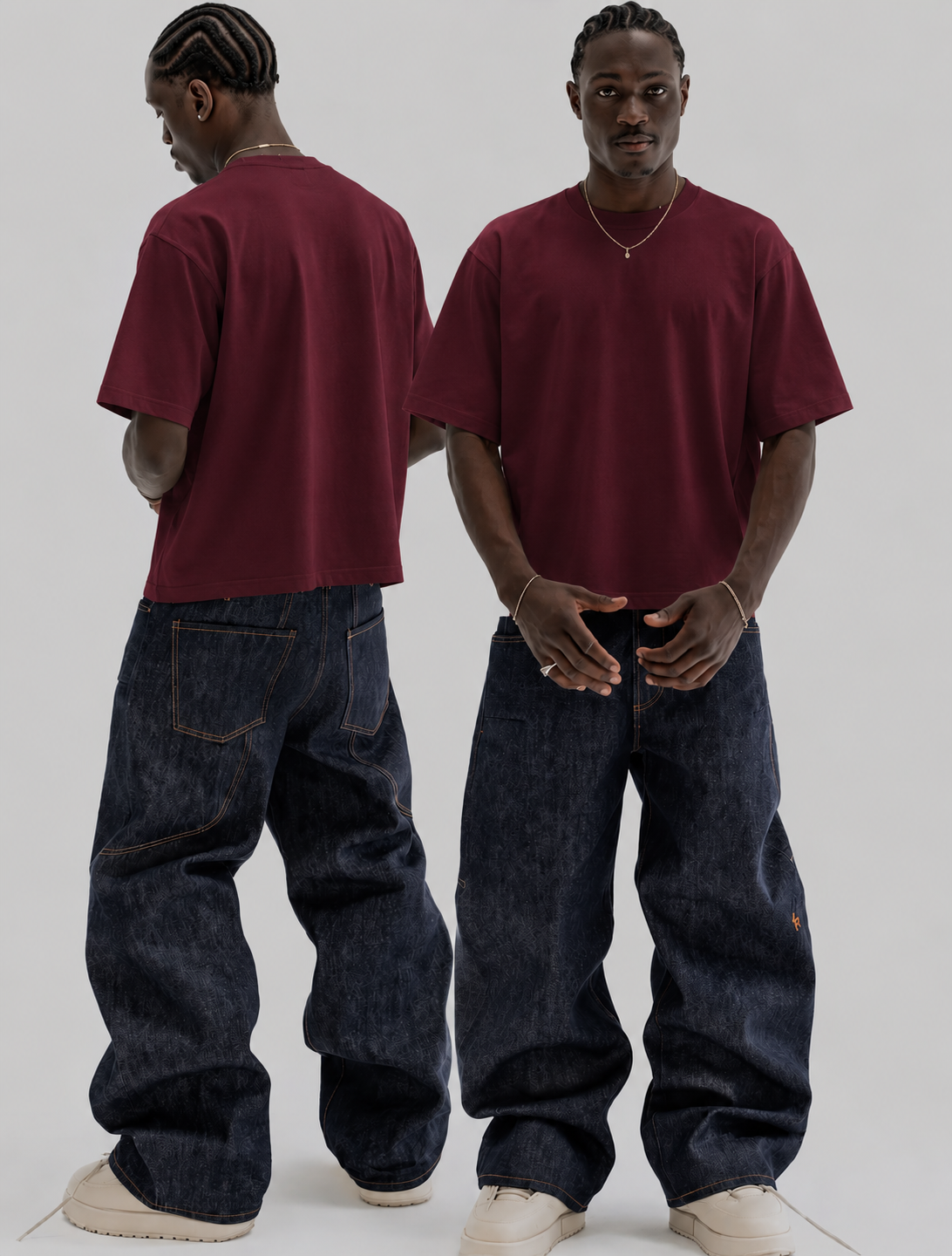 AERO’s burgundy basic boxy fit tee