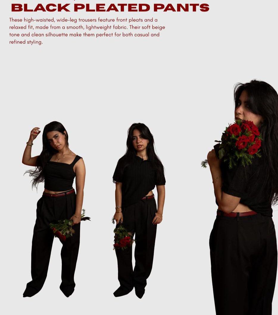 Black pleated pants