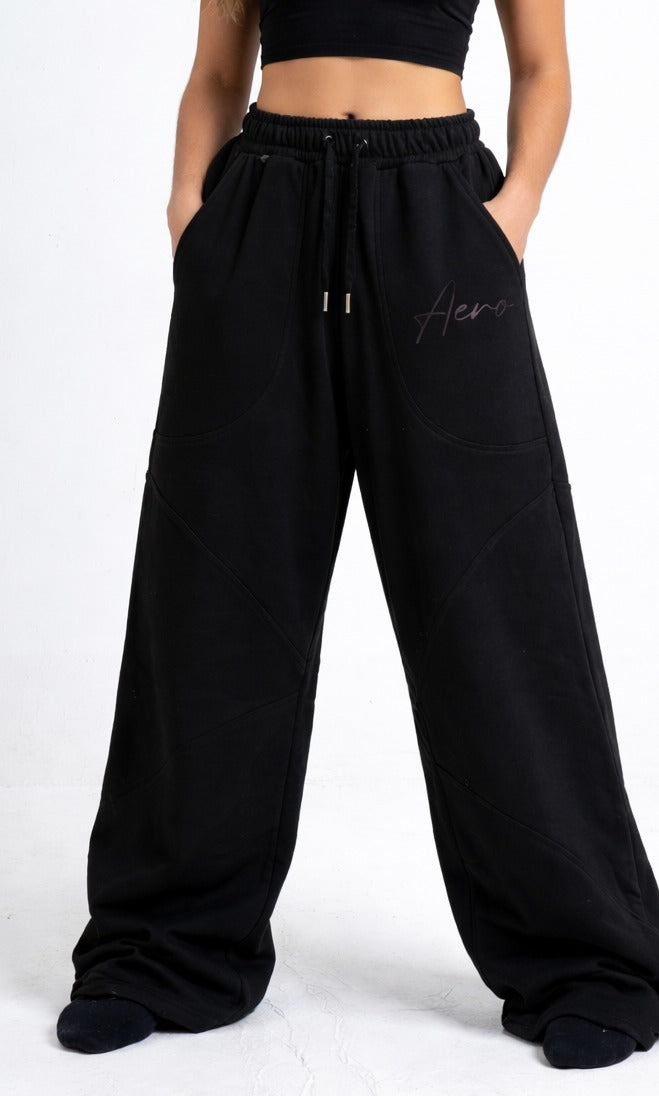 Black wide leg sweatpants
